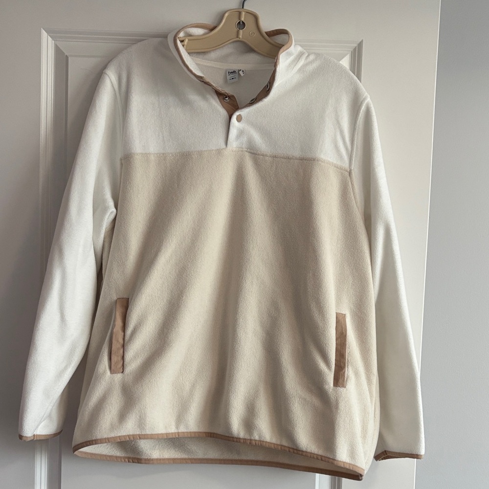 Twik, SIMONS | Cream Fleece Pullover, oversized XL